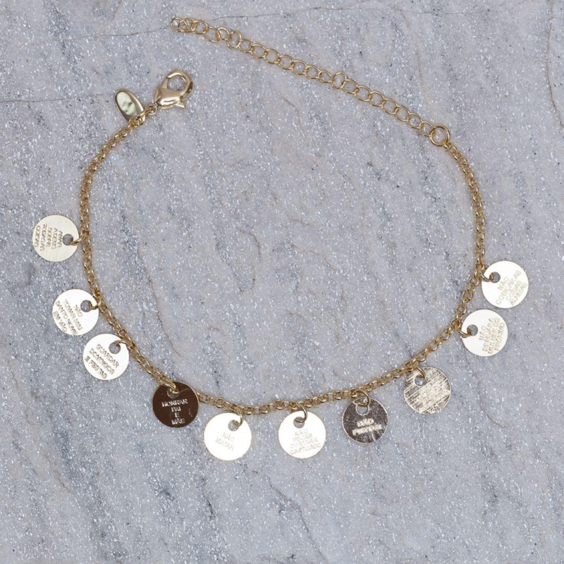 PULSEIRA MEDALHA 10 MANDAMENTOS BANHO 18K