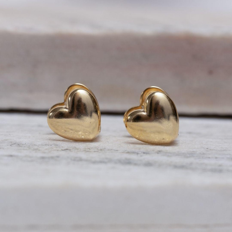 BRINCO ARGOLA CLICK CORAÇÃO BANHO OURO 18K