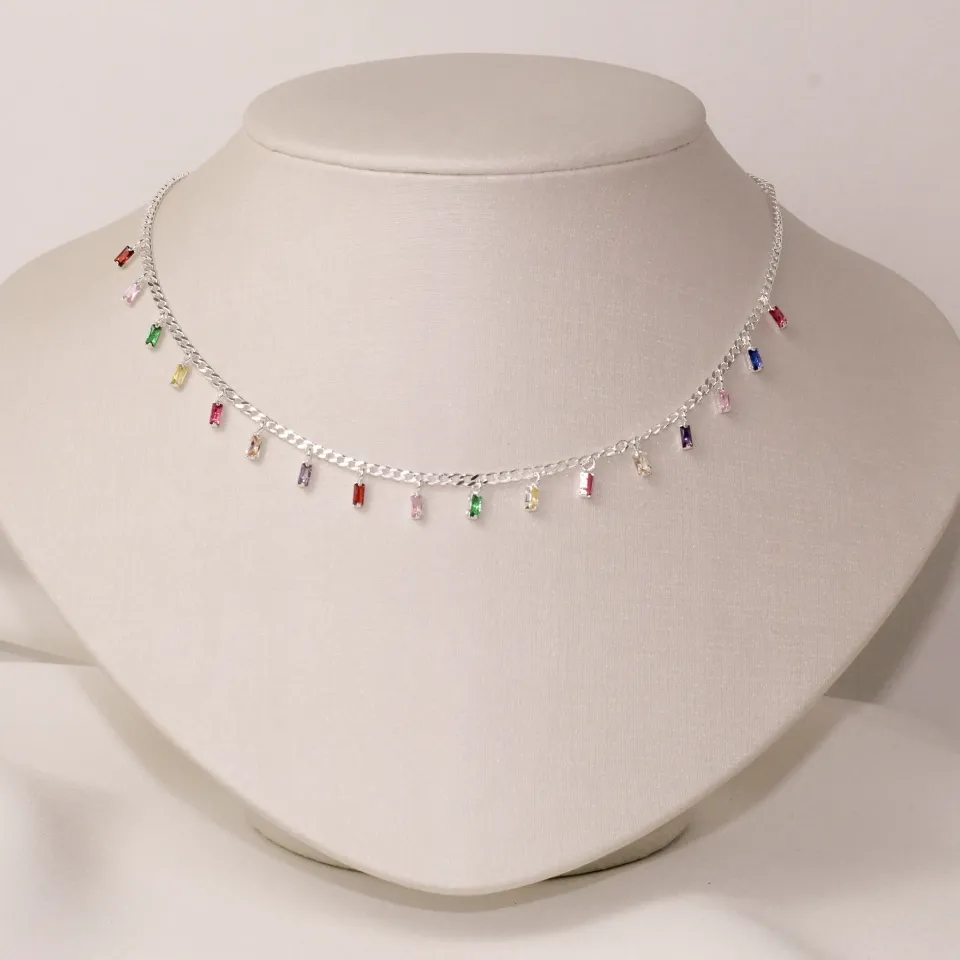 CHOKER ZIRCÔNIA NAVETE COLORIDA