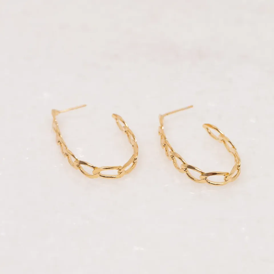 BRINCO ARGOLA  CORRENTE BANHO OURO 18K