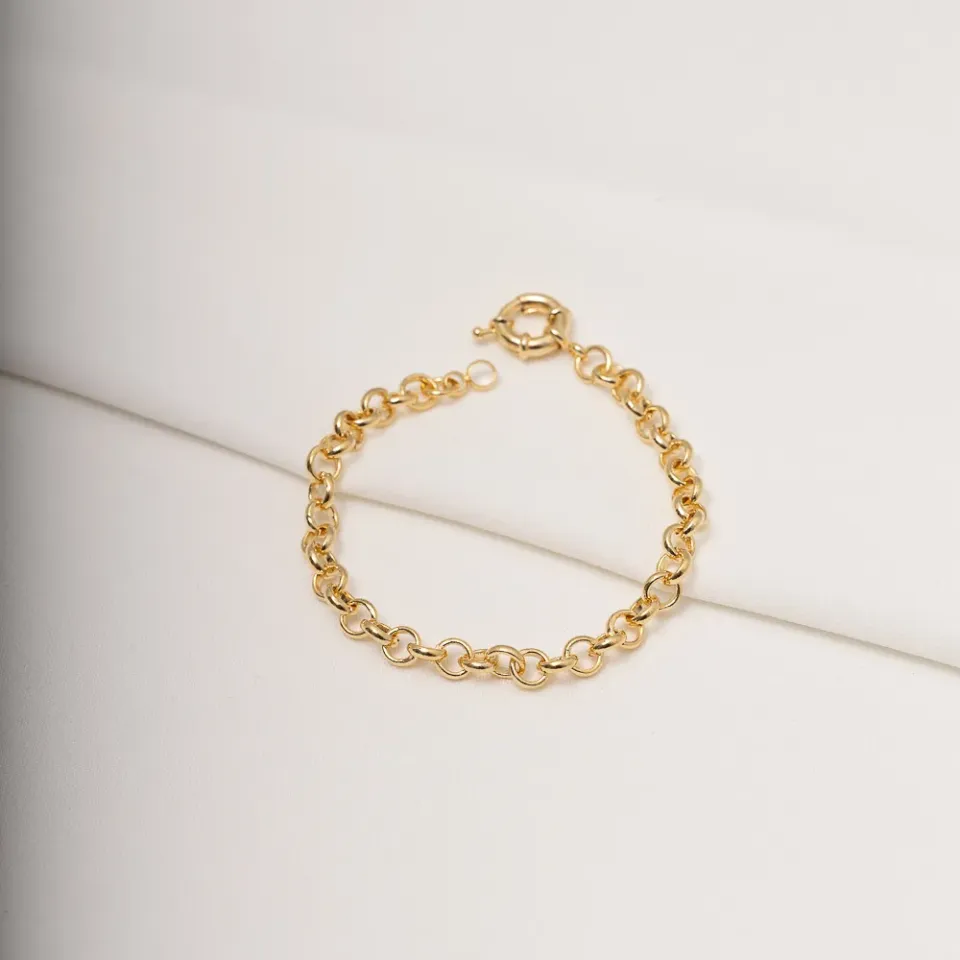 PULSEIRA ELO PORTUGUÊS G FECHO BOIA BANHO OURO 18K