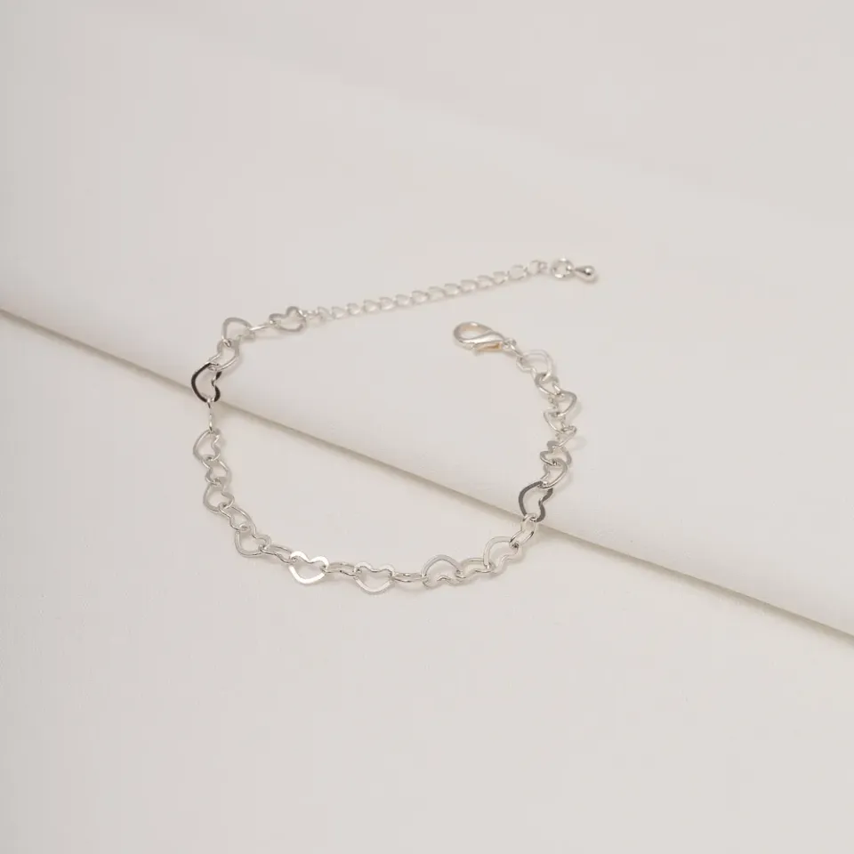 PULSEIRA ELOS DE CORAÇÃO M BANHO PRATA