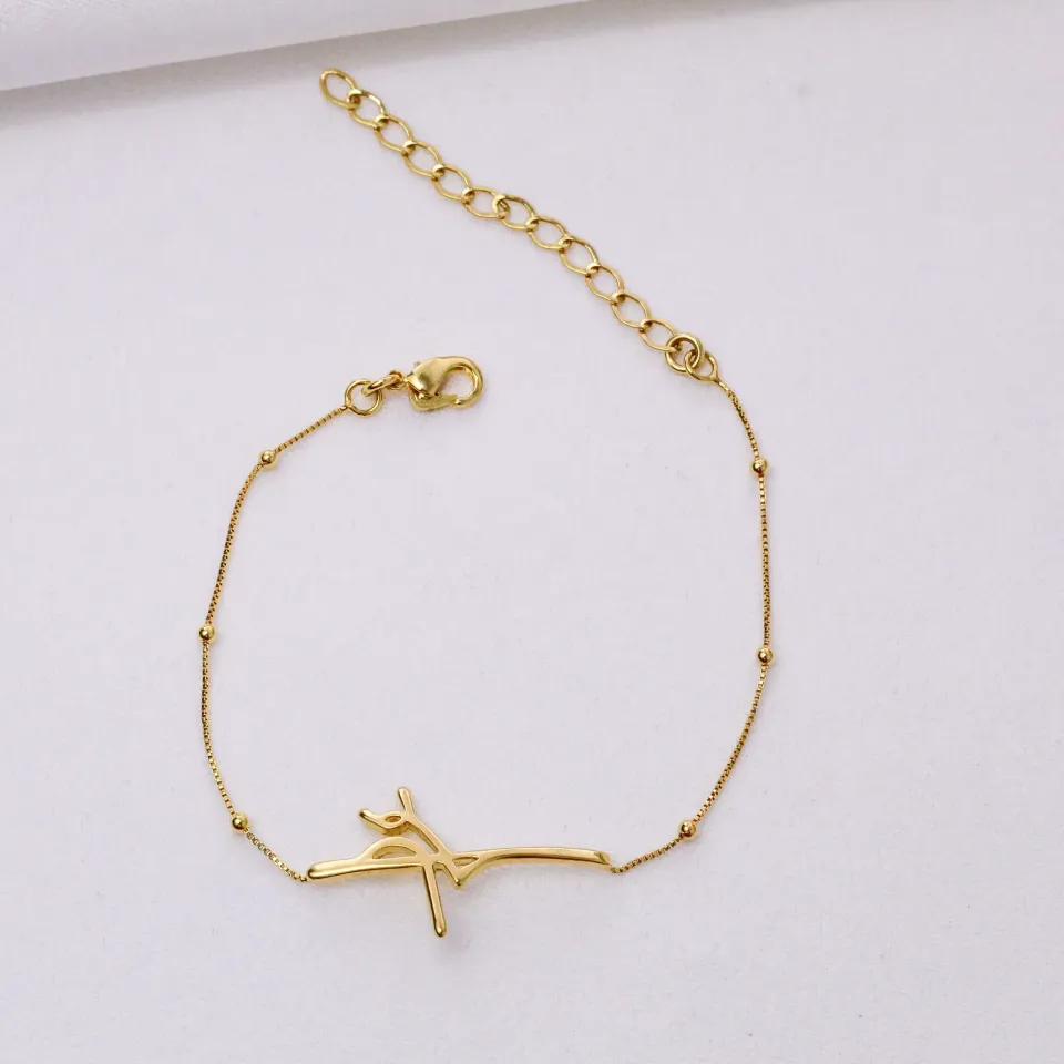PULSEIRA FÉ LISA BANHO OURO 18K