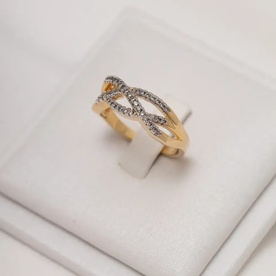 ANEL TRANSPASSADO COM CANETA RÓDIO BRANCO BANHO OURO 18K