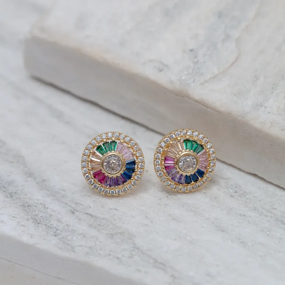 BRINCO PIZZA TRADICIONAL COLORIDO BANHO OURO 18K