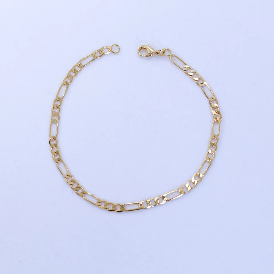 PULSEIRA MASCULINA ELOS GRUMET DUPLO BANHO OURO 18K