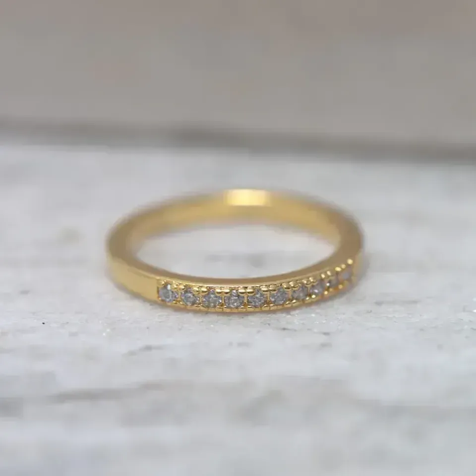 ANEL FALANGE COM ZIRCÔNIAS CRISTAIS BANHO OURO 18K