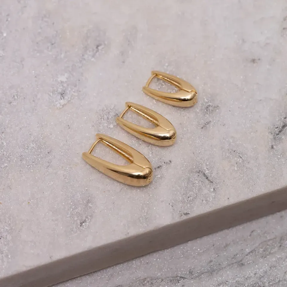 BRINCO ARGOLA CLICK ABAULADA G BANHO OURO 18K