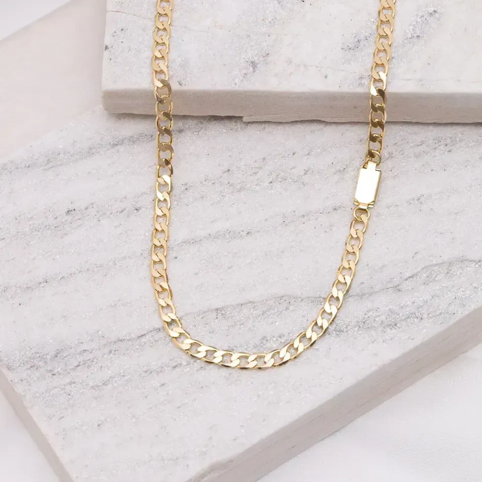 CORRENTE MASCULINA ELOS GRUMET 4,8MM BANHO OURO 18K