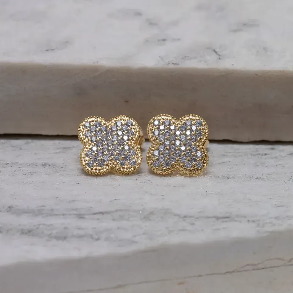BRINCO VIRGINIA CRAVEJADO COM ZIRCÔNIAS BANHO OURO 18K