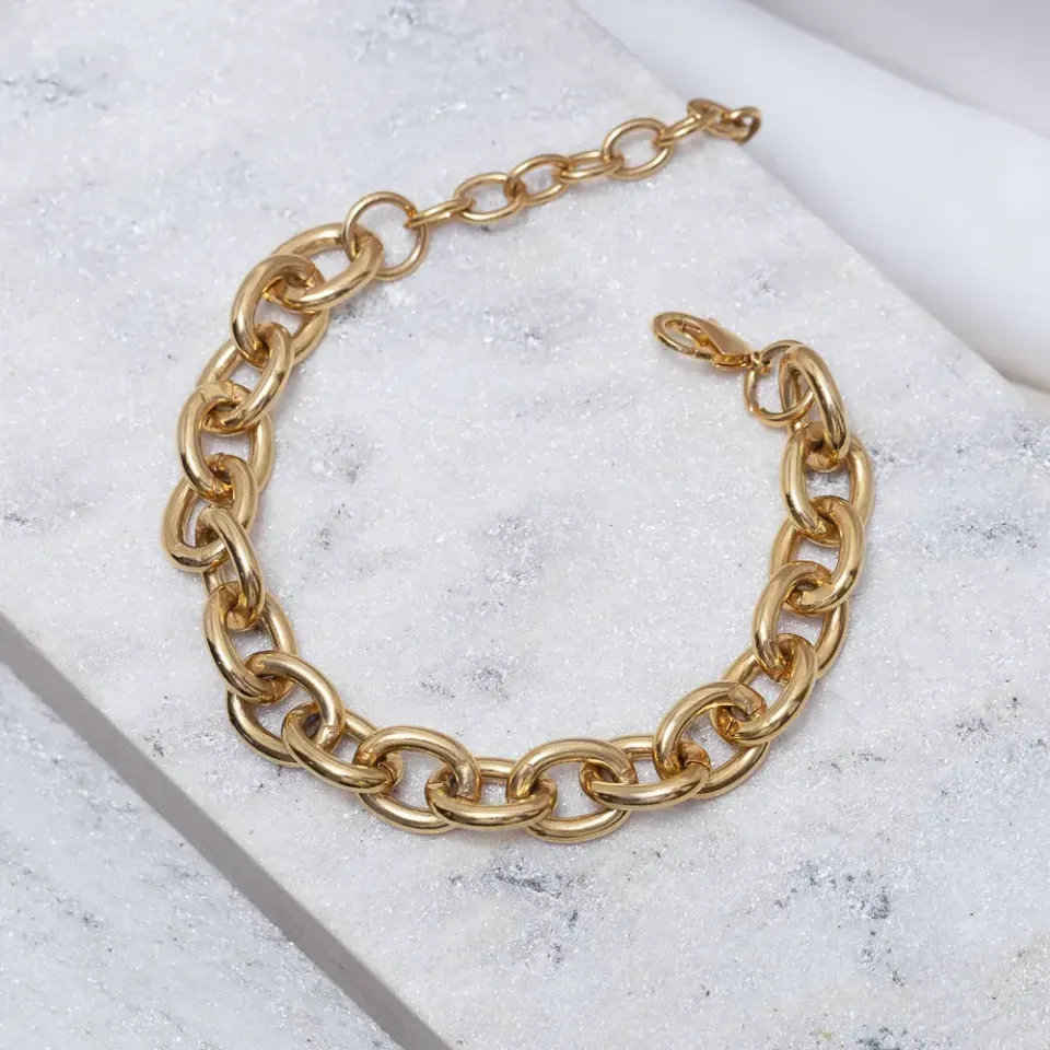 PULSEIRA ELOS CORRENTARIA BANHO OURO 18K