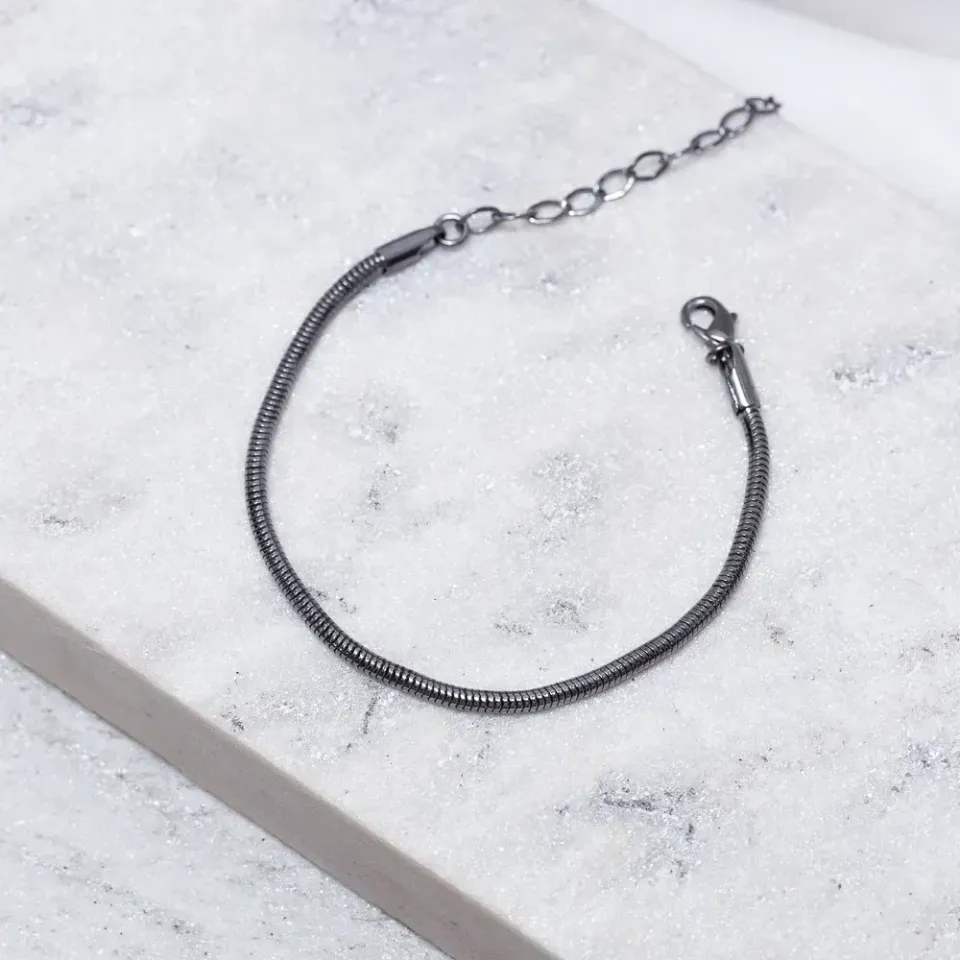 PULSEIRA RABO DE RATO PP BANHO RÓDIO NEGRO