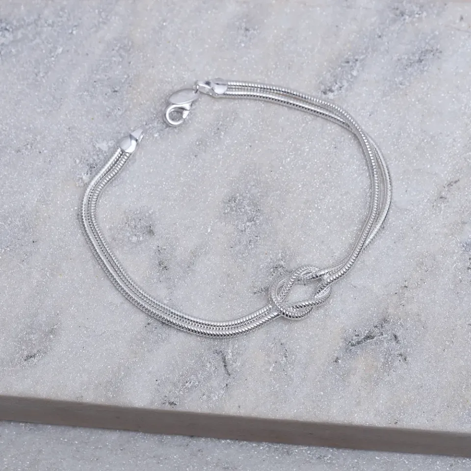 PULSEIRA FIO ALEMÃO COM NÓ BANHO PRATA