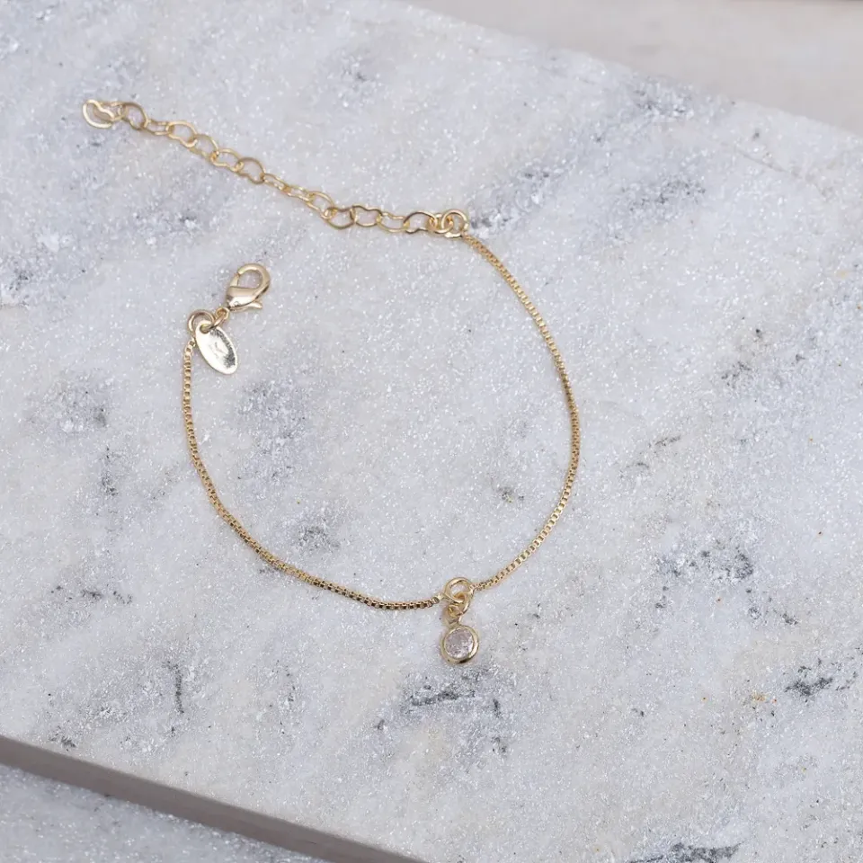 PULSEIRA INFANTIL PONTO DE LUZ BANHO OURO 18K