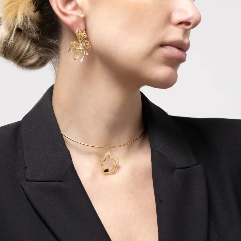 BRINCO LIBÉLULA BANHO OURO 18K