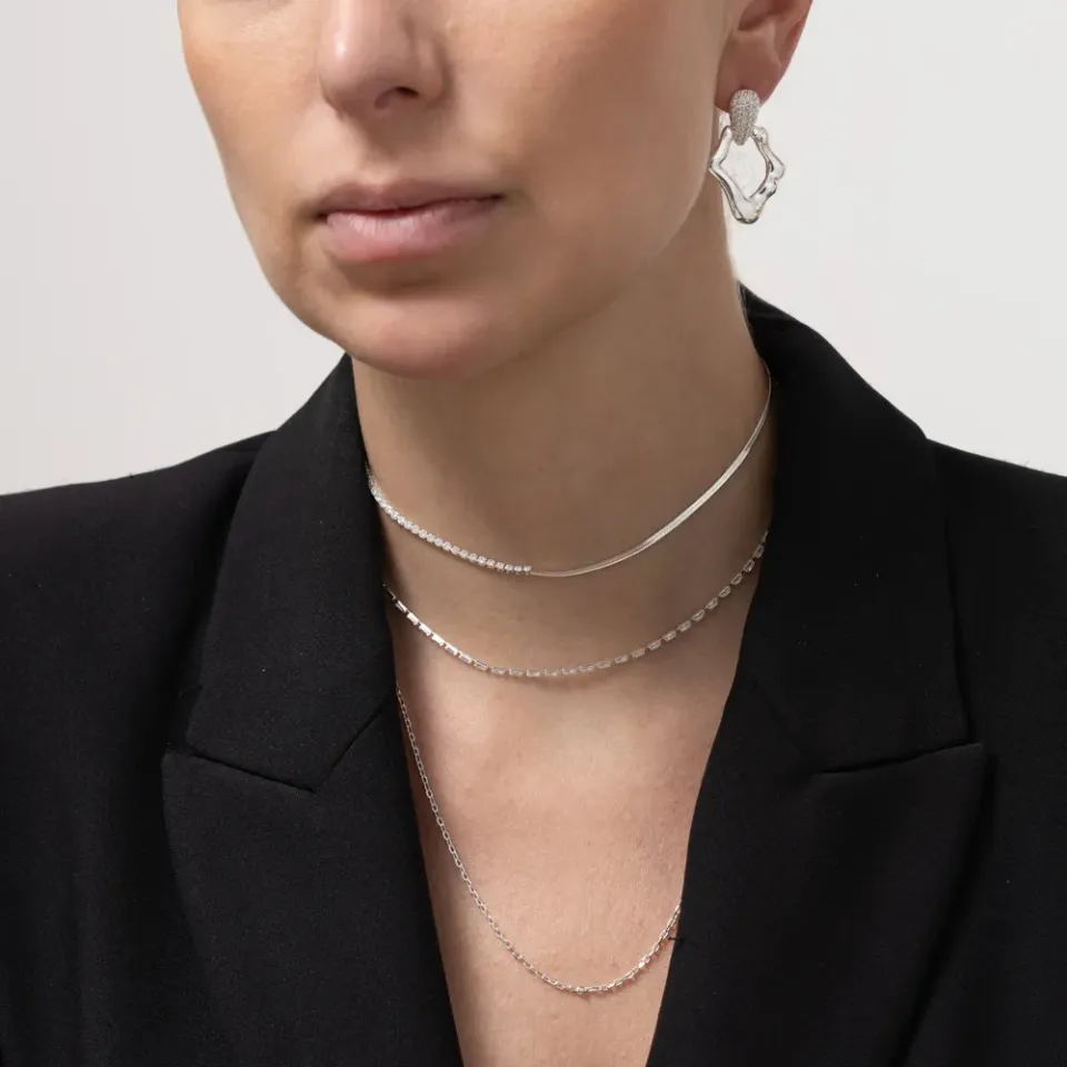 CHOKER FITA COM FIO RIVIERA BANHO PRATA