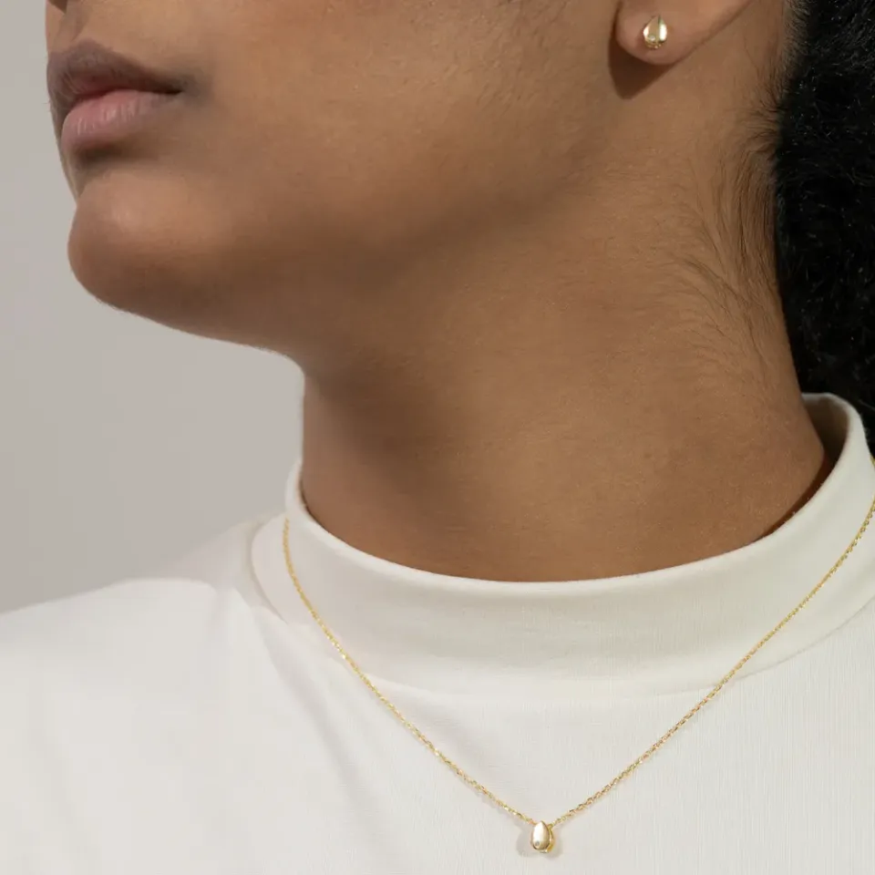 CONJUNTO GOTINHA PP COM CRISTAL BANHO OURO 18K
