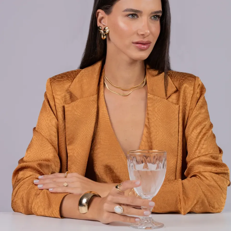 BRINCO COSTELA DE ADÃO BANHO OURO 18K