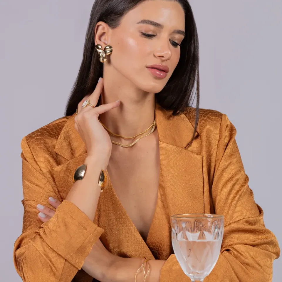 BRINCO COSTELA DE ADÃO BANHO OURO 18K