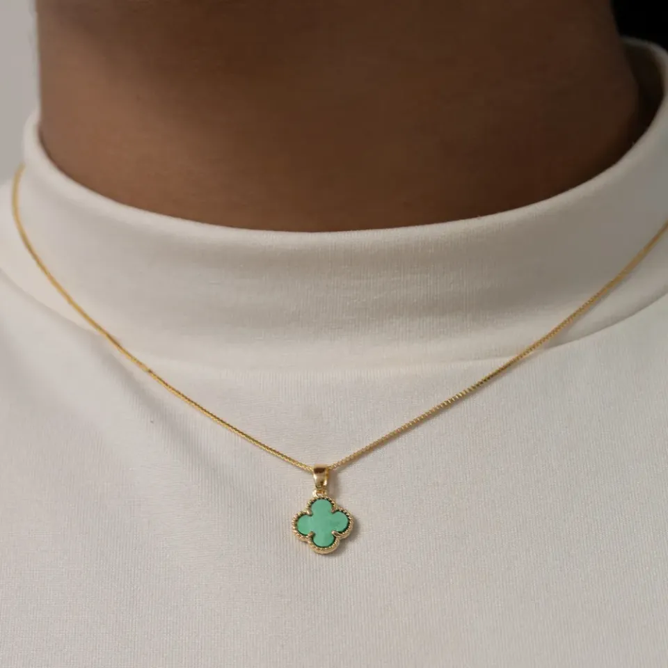 CONJUNTO VIRGINIA VERDE BANHO OURO 18K
