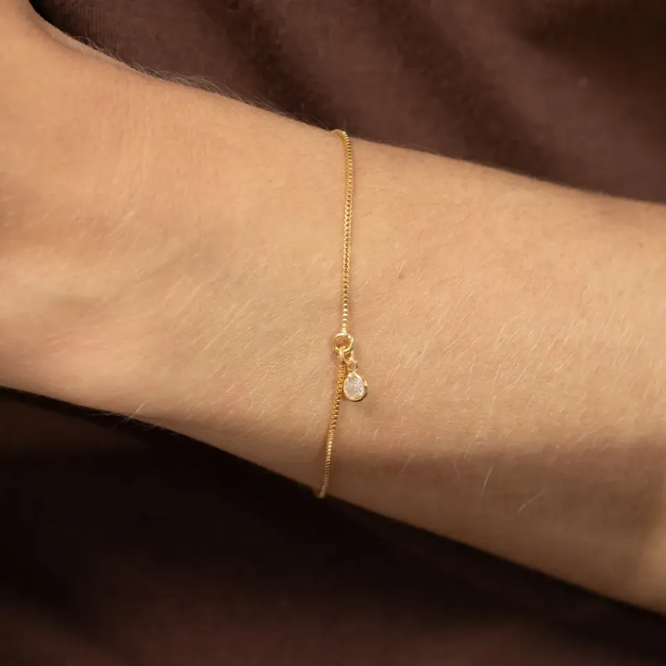 PULSEIRA INFANTIL PONTO DE LUZ BANHO OURO 18K