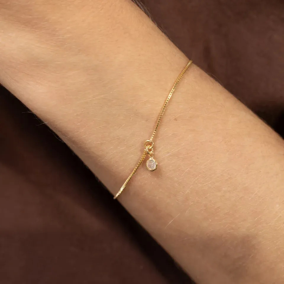 PULSEIRA INFANTIL PONTO DE LUZ BANHO OURO 18K