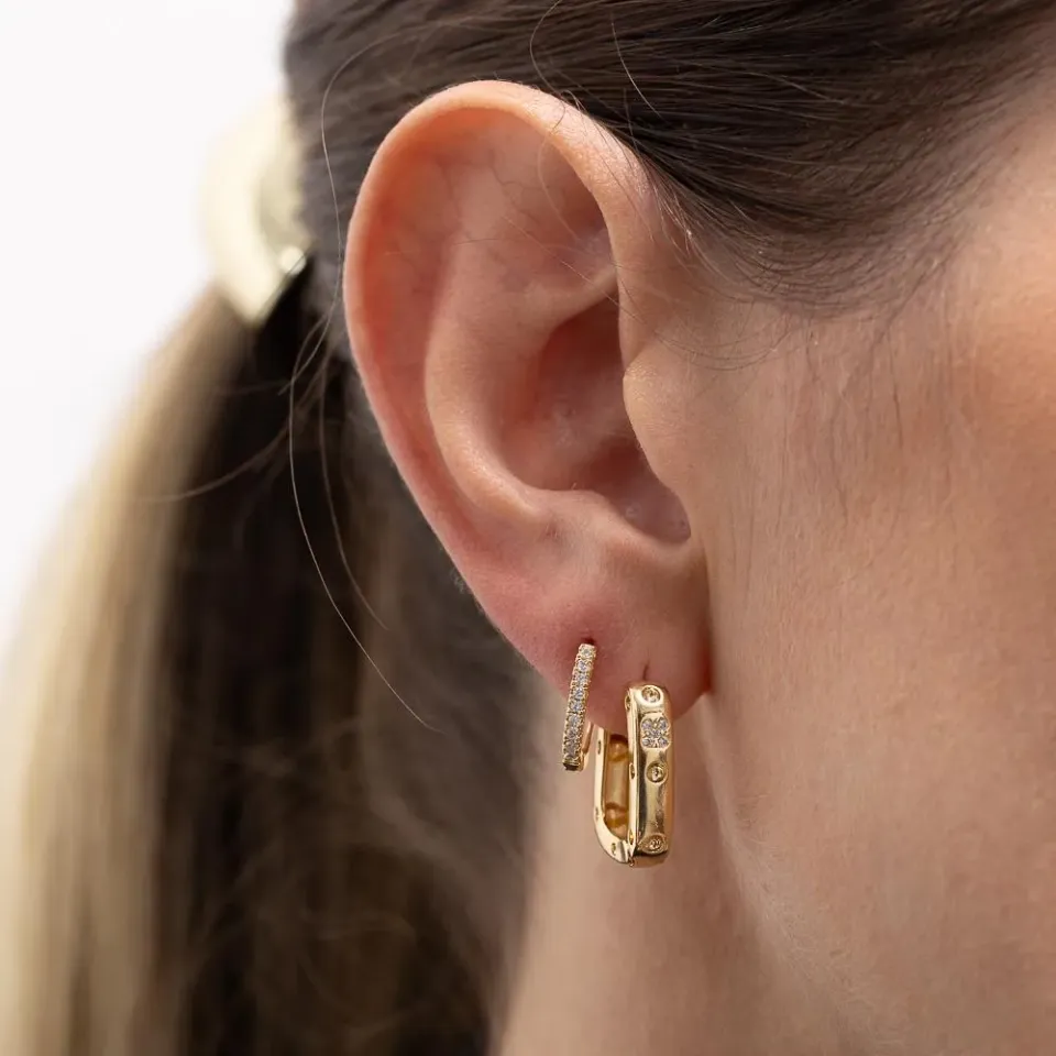 BRINCO ARGOLINHA COM ZIRCÔNIA P BANHO OURO 18K