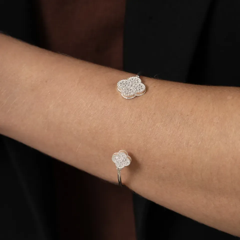 BRACELETE VIRGINIA DUPLO CRAVEJADO BANHO PRATA