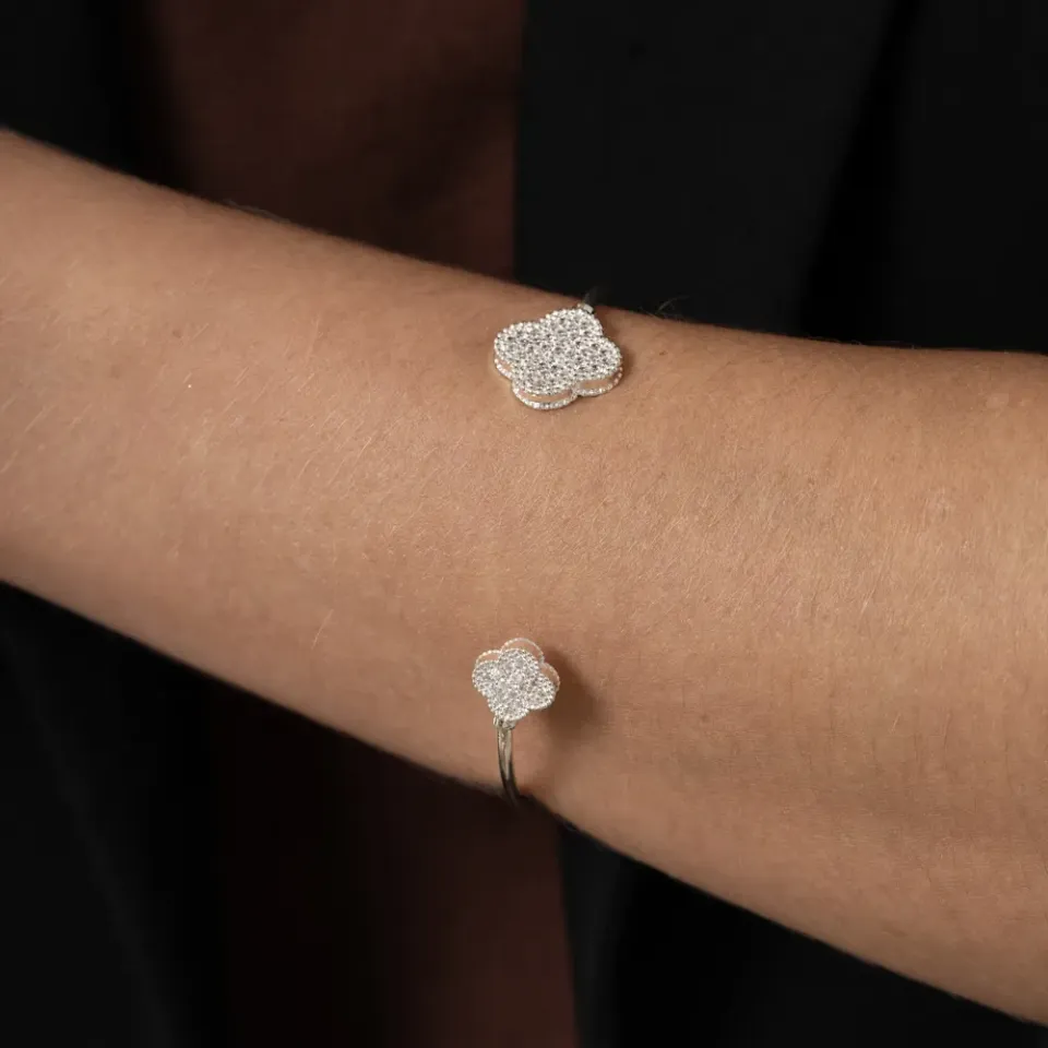 BRACELETE VIRGINIA DUPLO CRAVEJADO BANHO PRATA