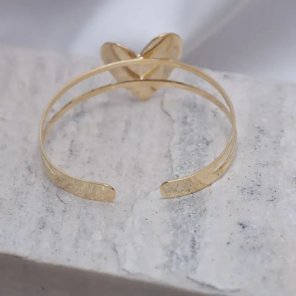 BRACELETE CORAÇÃO LISO BANHO OURO 18K