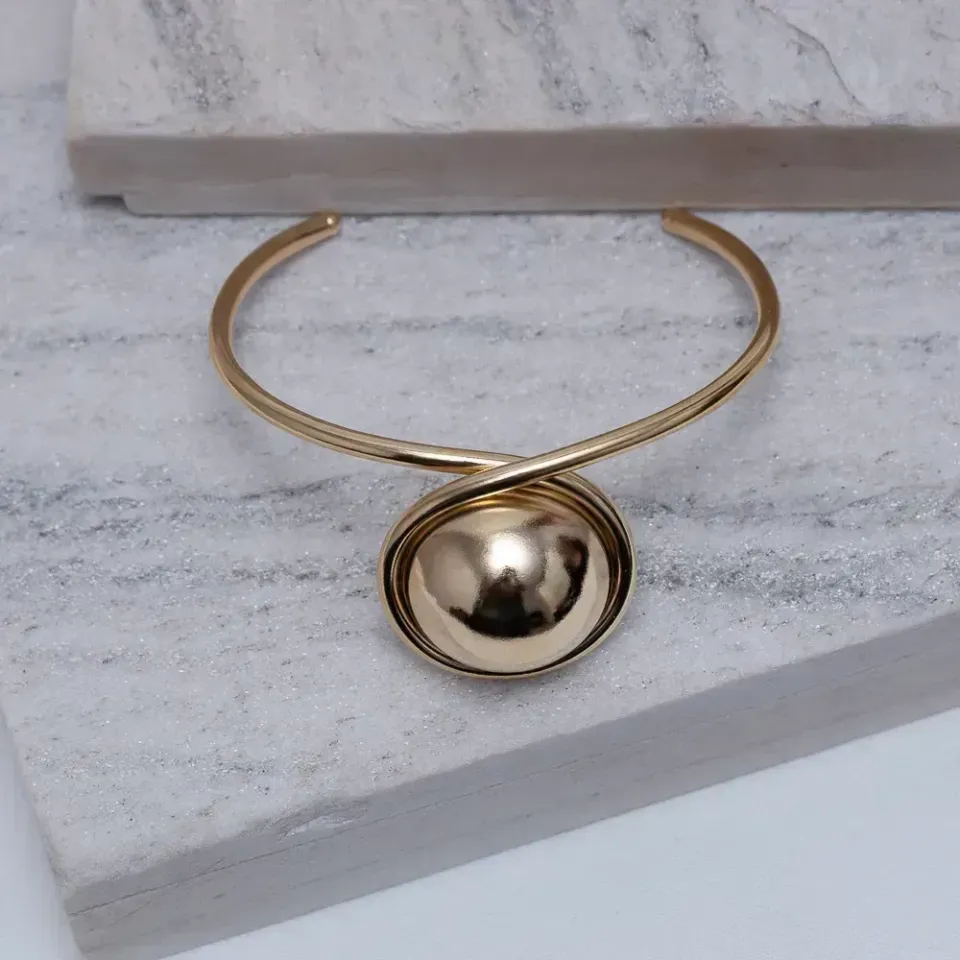 BRACELETE ESFERA ABAULADA BANHO OURO 18K
