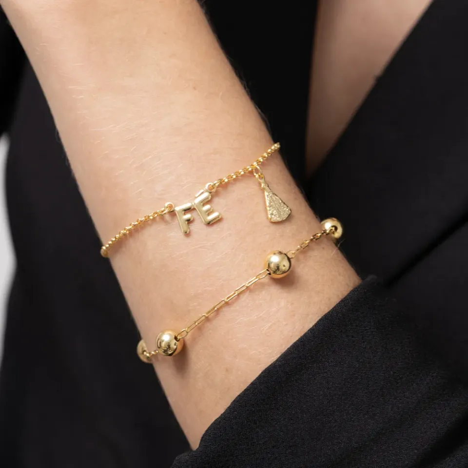 PULSEIRA NOSSA SENHORA E FÉ BANHO OURO 18K