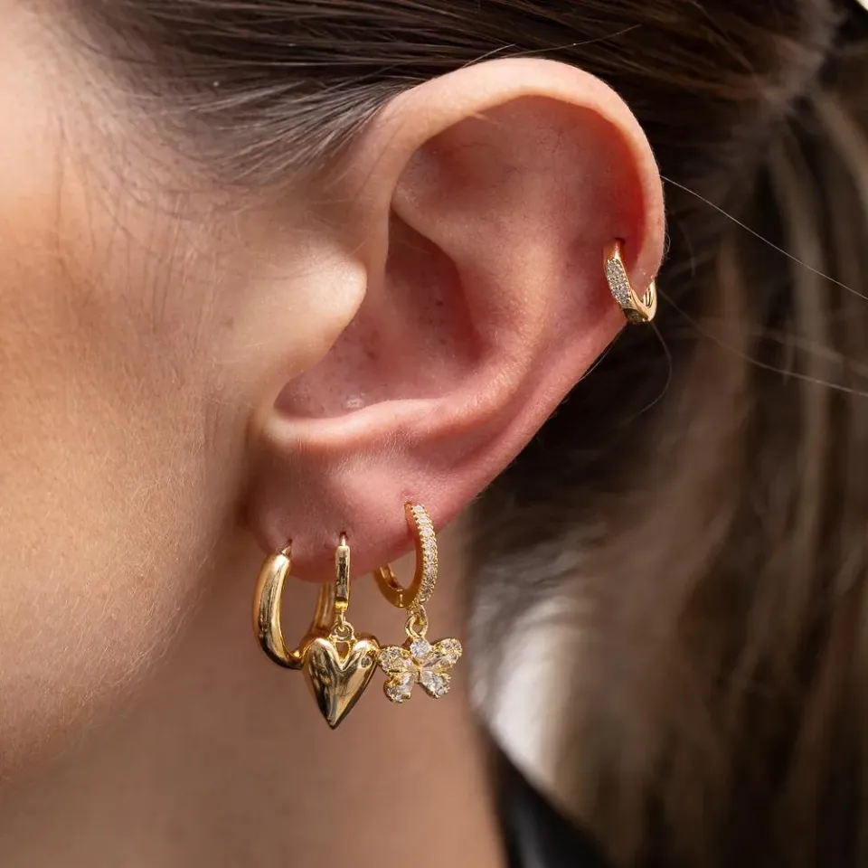 BRINCO ARGOLA M LISA BANHO OURO 18K