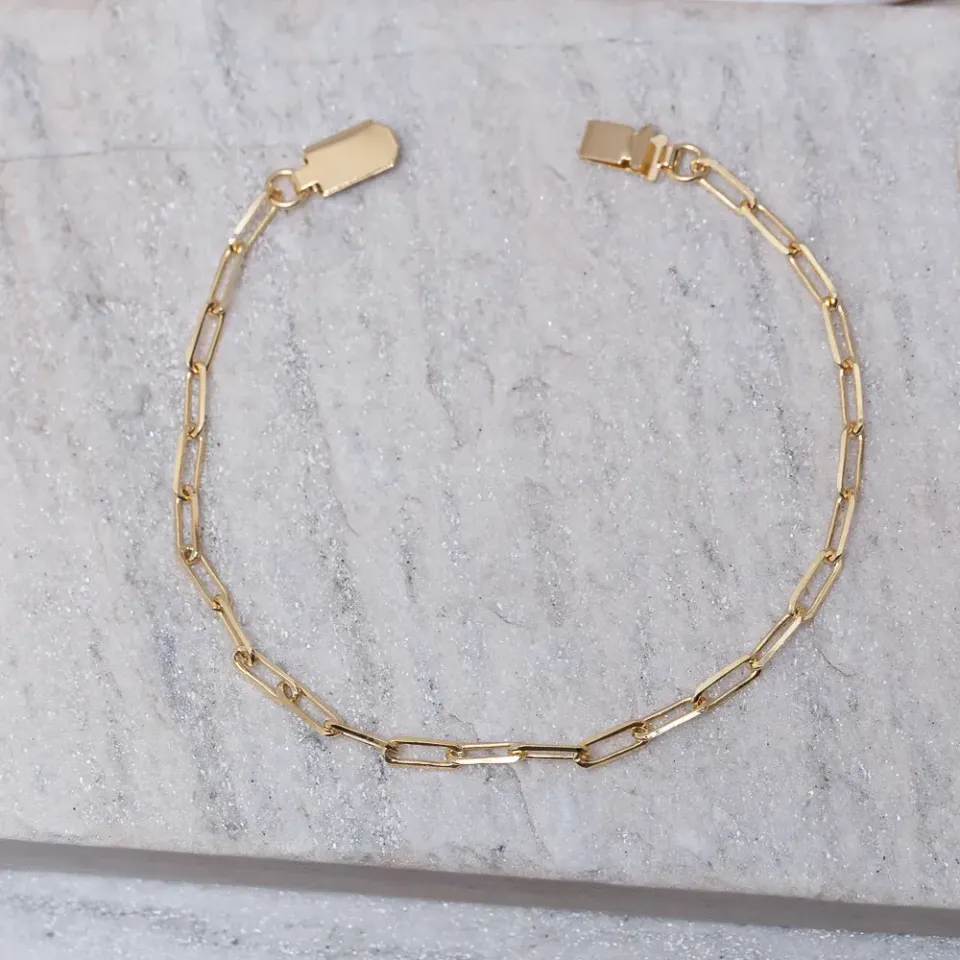 PULSEIRA MASCULINA ELOS CARTIER LARGO BANHO OURO 18K