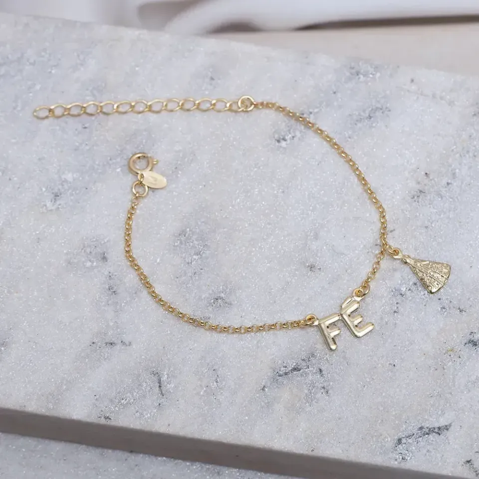 PULSEIRA NOSSA SENHORA E FÉ BANHO OURO 18K