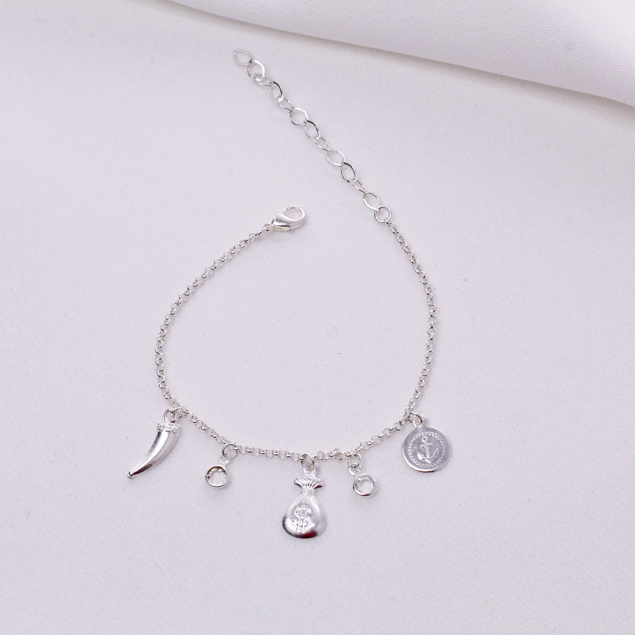 PULSEIRA PINGETE SORTE BANHO PRATA