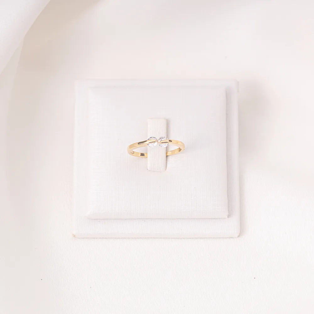 ANEL ABERTO COM ZIRÔNIA BANHO OURO 18K