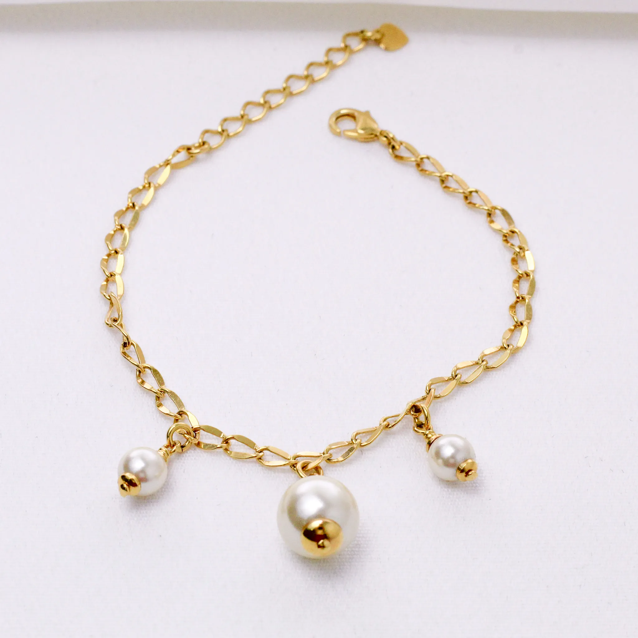 PULSEIRA PÉROLA BANHO OURO 18K