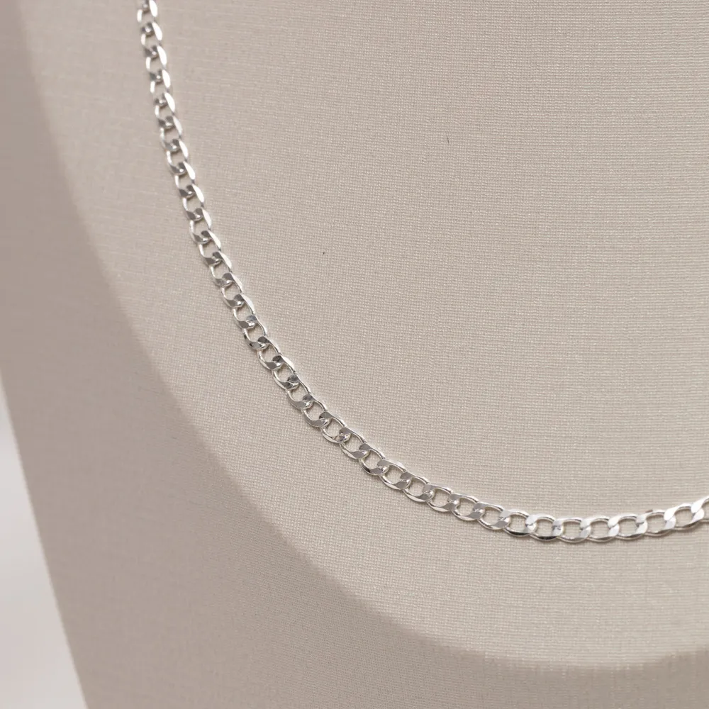 COLAR GRUMET FEMININO LONGO BANHO PRATA