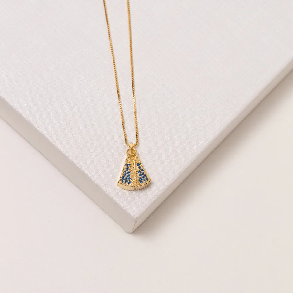 COLAR NOSSA SENHORA M BANHO OURO 18K