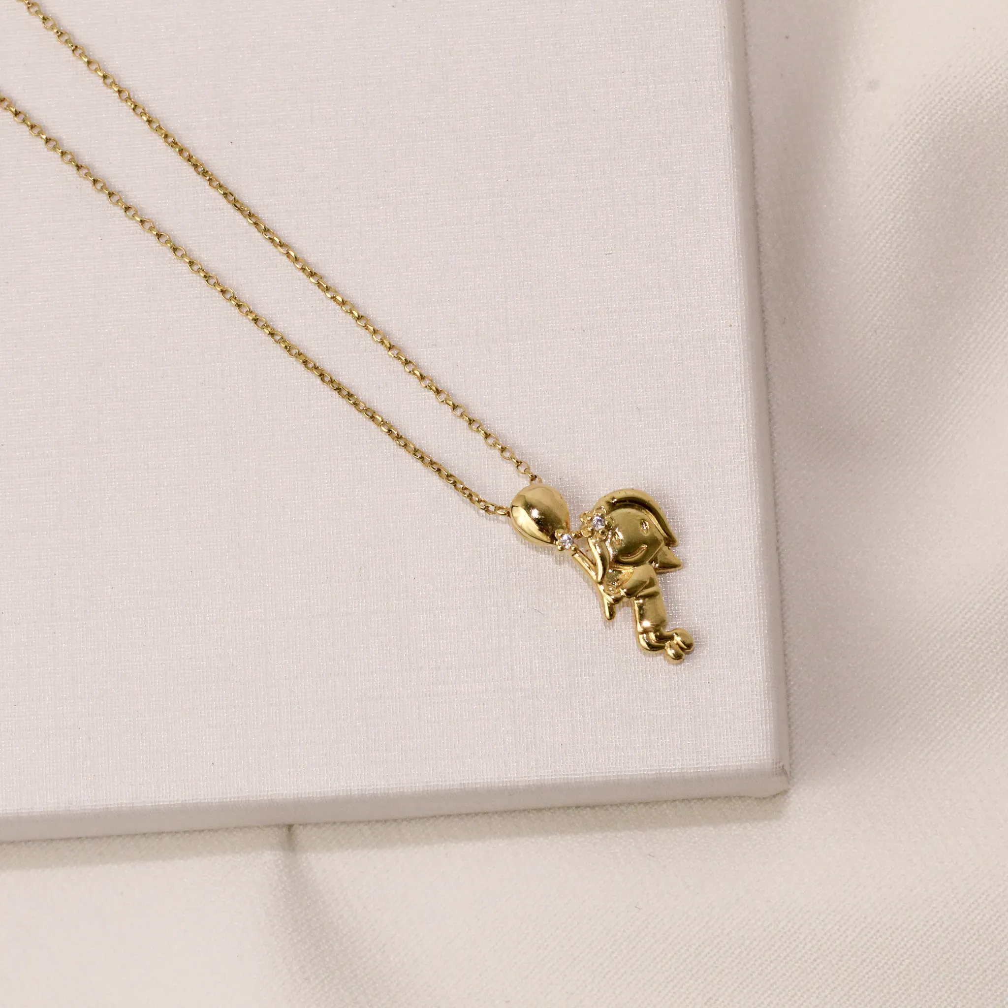 COLAR FILHO MENINA BANHO OURO 18K