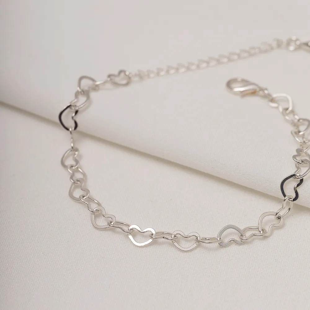 PULSEIRA ELOS DE CORAÇÃO M BANHO PRATA