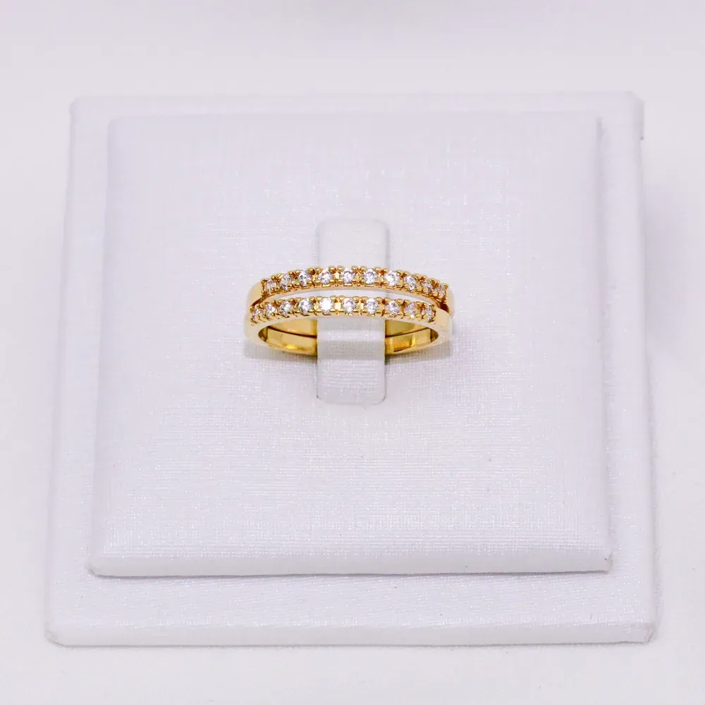 ANEL APARADOR COM ZIRCÔNIA BANHO OURO 18K