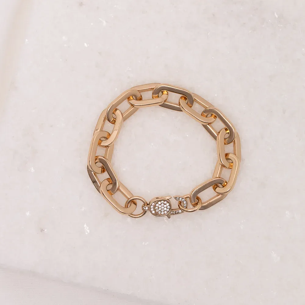 PULSEIRA ELO FECHO COM ZIRCÔNIA BANHO ROSÉ