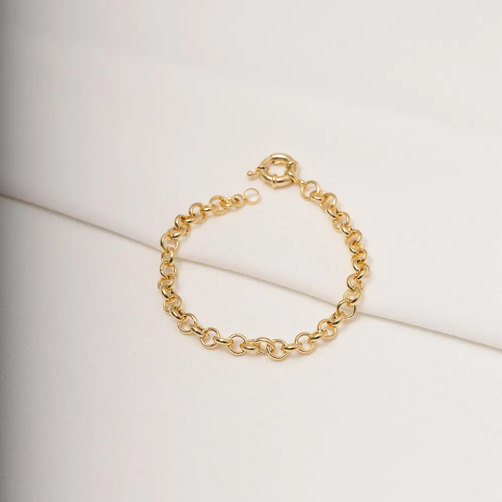 PULSEIRA ELO PORTUGUÊS G FECHO BOIA BANHO OURO 18K
