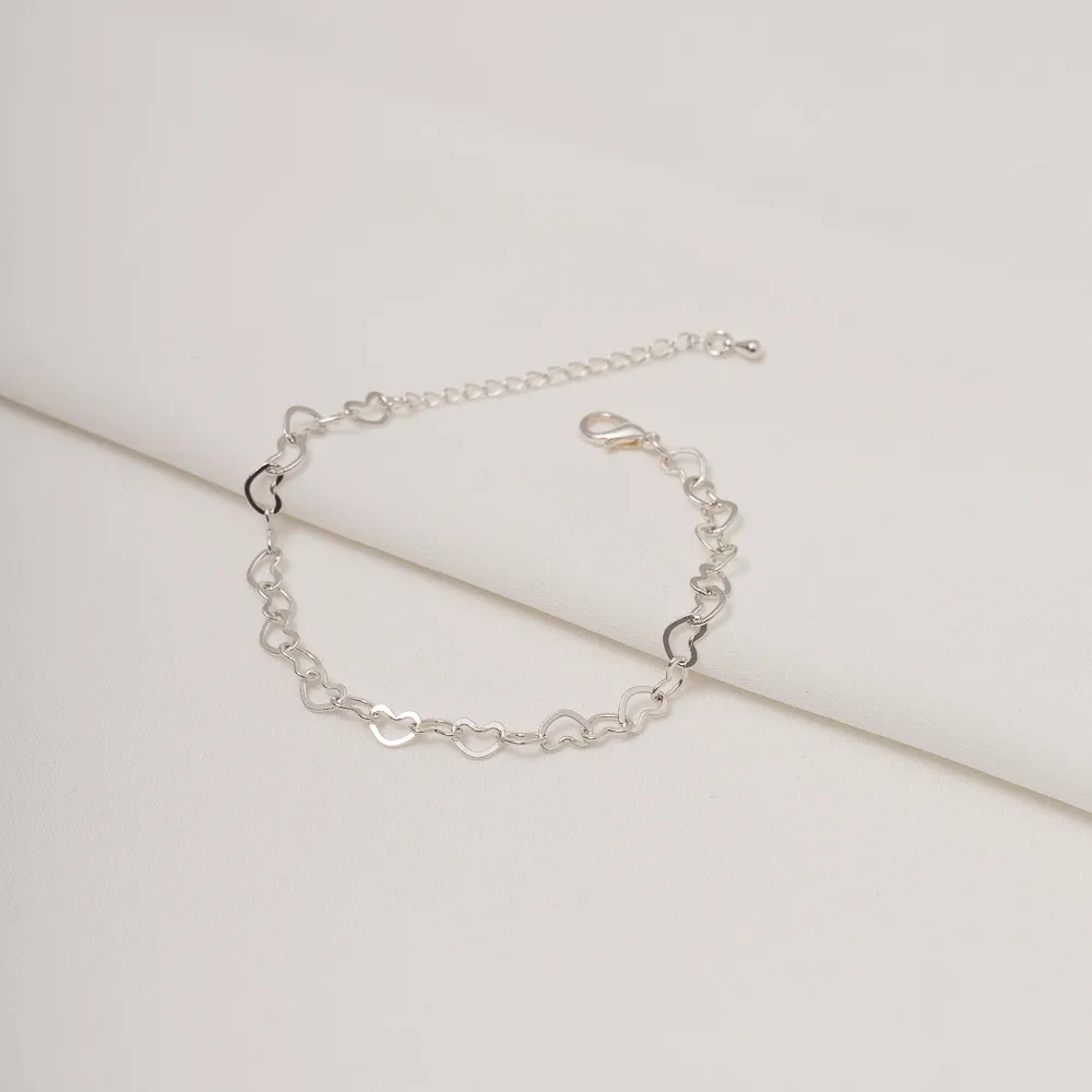 PULSEIRA ELOS DE CORAÇÃO M BANHO PRATA