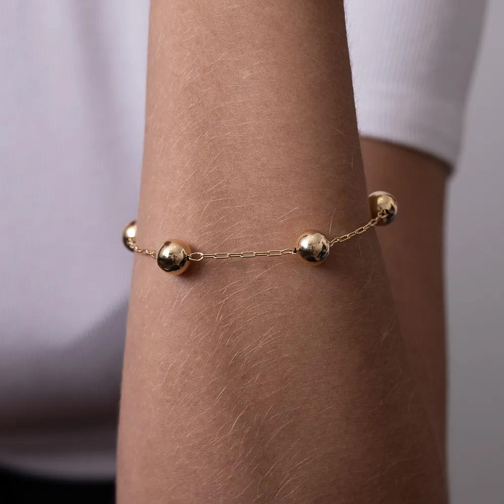 PULSEIRA BOLINHA M LISA BANHO OURO 18K