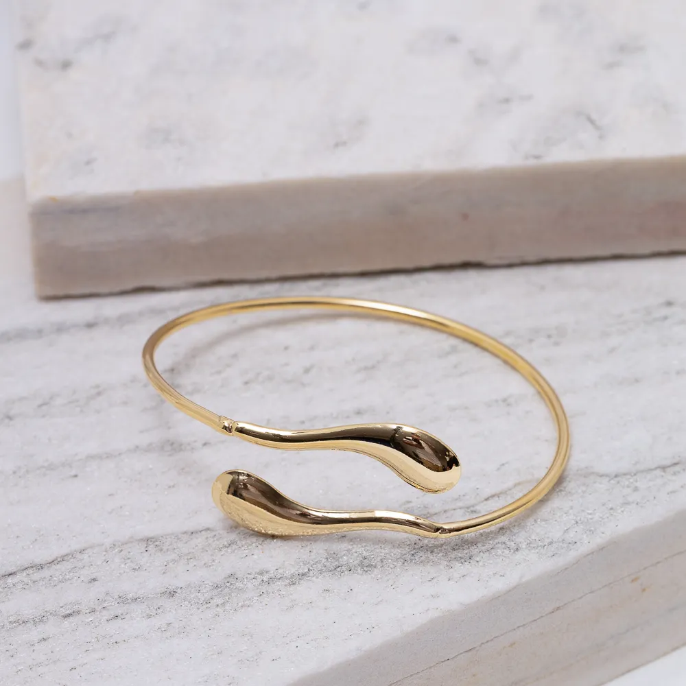 BRACELETE ORGÂNICO GOTAS BANHO OURO 18K