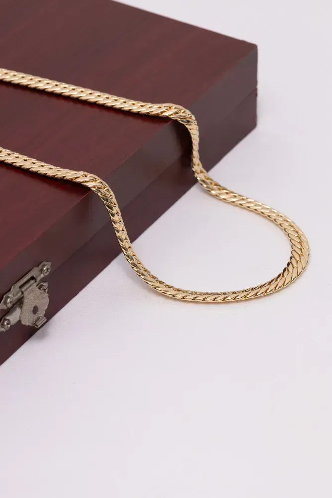 CORRENTE MASCULINA ELO GRUMET POLIDO BANHO OURO 18K