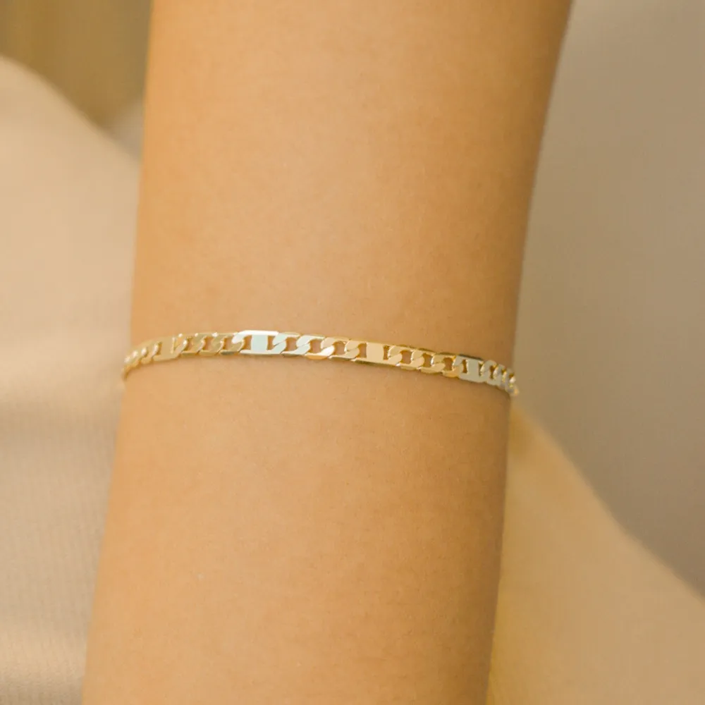 PULSEIRA INFANTIL MASCULINA GRUMET BANHO OURO 18K